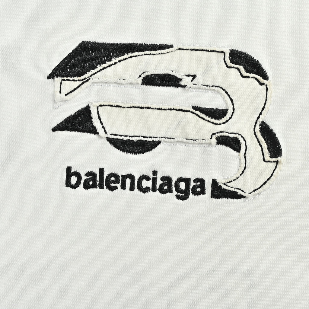 Balenciaga Heavy Embroidered Patch Short Sleeve T-Shirt 2026#xbk2800324